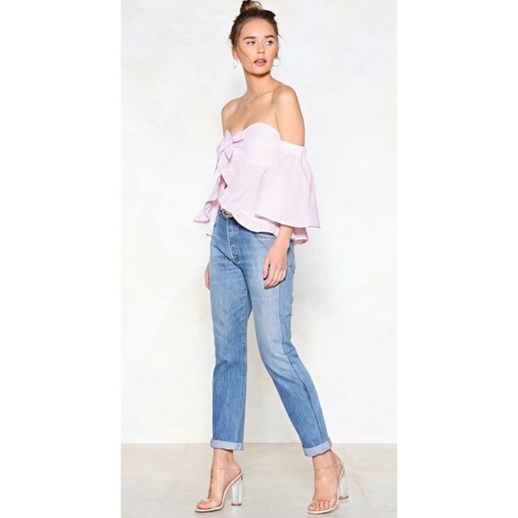 Nastygal Bow Regrets Off The Shoulder Top - Picture 2 of 3